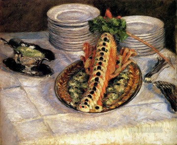Impressionist Still Life Painting - Still Life With Crayfish Impressionists Gustave Caillebotte